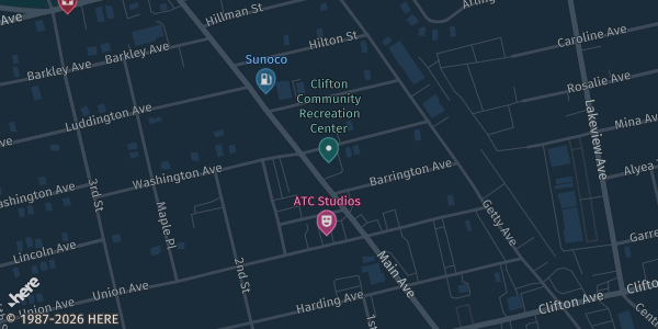 Map showing Clifton Community Recreation Center in Clifton, NJ.
