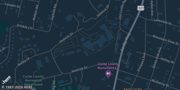 Map showing Cocke County High School in Newport, TN.