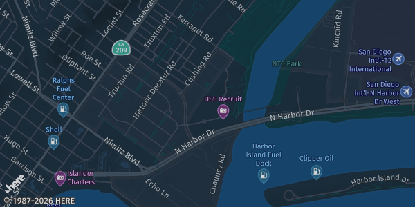 Map showing Liberty Station Conference Center in San Diego.