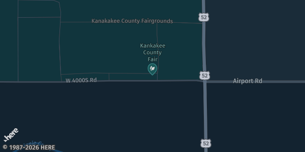 Map showing Kankakee County Fair Grounds in Kankakee, IL.