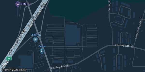 Map showing Atlanta Expo Center in Atlanta, GA.