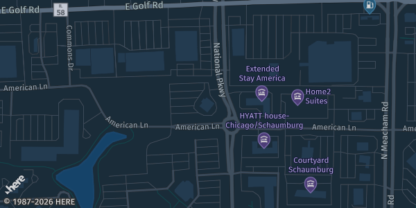 Map showing 1100 EventZ in Schaumburg, IL.