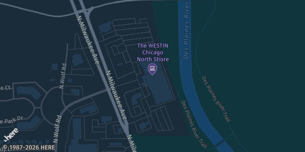 Map showing The Westin Chicago North Shore in Wheeling, IL.