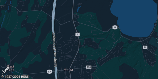 Map of Malta, NY. The exact address of Malta Drive-In Theatre is not known, so the map shows the area rather than a specific building.