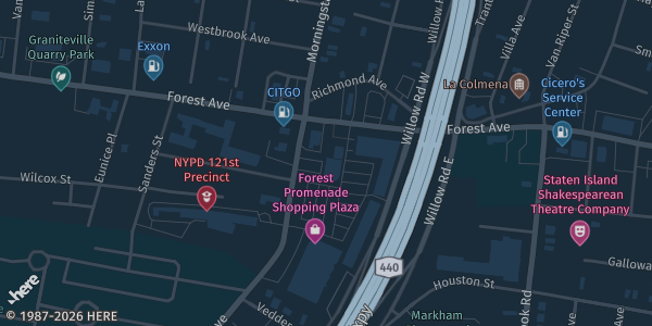 Map showing Karate USA in Staten Island, NY.