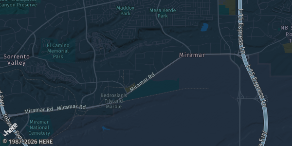 Map of San Diego, CA. The exact address of AleSmith Brewing Company is not known, so the map shows the area rather than a specific building.
