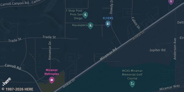 Map showing AleSmith Brewing Company in San Diego, CA.