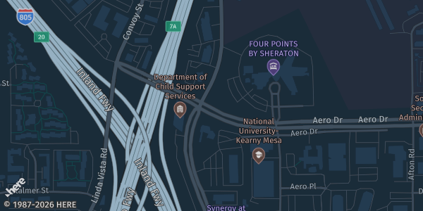 Map showing Four Points by Sheraton San Diego in San Diego, CA.