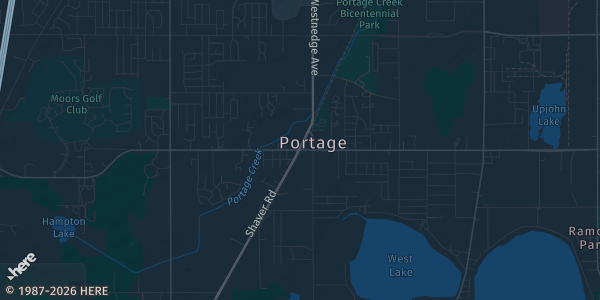 Map of Portage, MI. The exact address of The Crossroads is not known, so the map shows the area rather than a specific building.