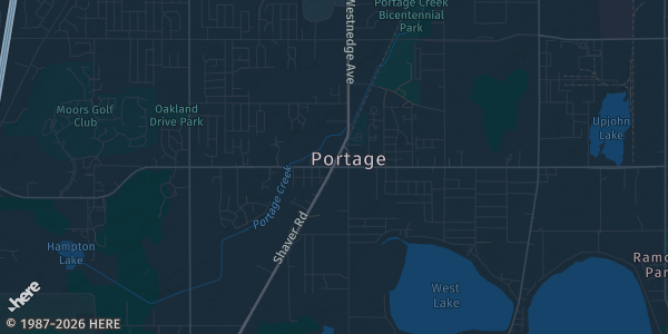 Map of Portage, MI. The exact address of The Crossroads is not known, so the map shows the area rather than a specific building.