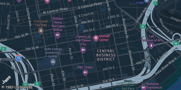 Map showing American Legion in Cincinnati, OH.