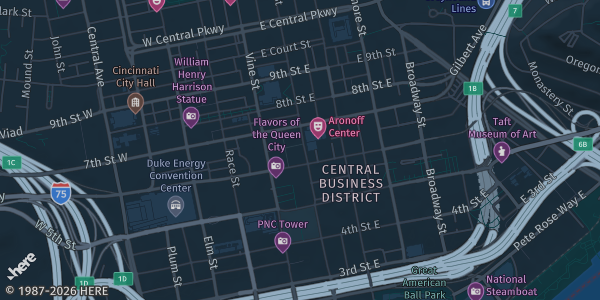 Map showing American Legion in Cincinnati, OH.