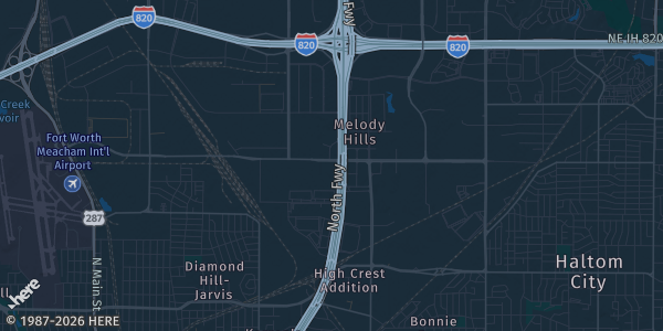 Map of Fort Worth, TX. The exact address of Radisson Hotel Fort Worth North–Fossil Creek is not known, so the map shows the area rather than a specific building.