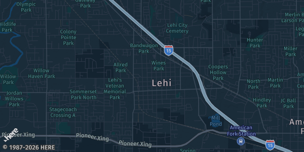 Map of Lehi, UT. The exact address of Croma TCG Lehi - Mini Show is not known, so the map shows the area rather than a specific building.