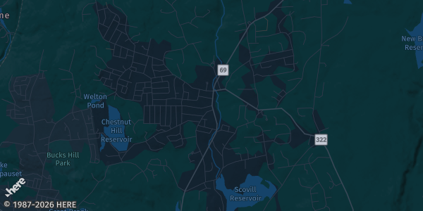 Map of Wocott, CT. The exact address of American Legion is not known, so the map shows the area rather than a specific building.