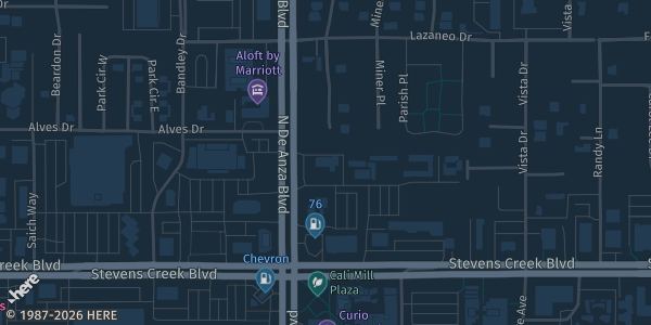 Map showing St. Joseph of Cupertino Church in CA.
