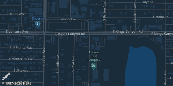 Map showing Fresno Fairgrounds in Fresno, CA.