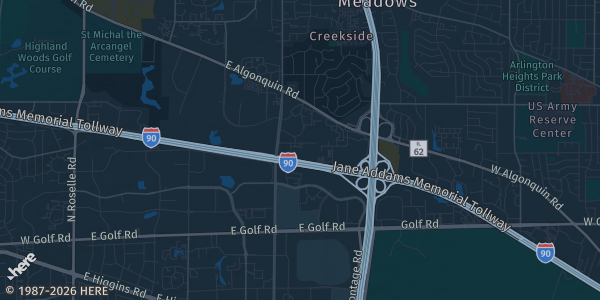 Map of Schaumburg, IL. The exact address of Schaumburg Convention Center is not known, so the map shows the area rather than a specific building.