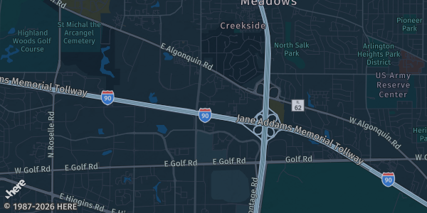Map of Schaumburg, IL. The exact address of Schaumburg Convention Center is not known, so the map shows the area rather than a specific building.