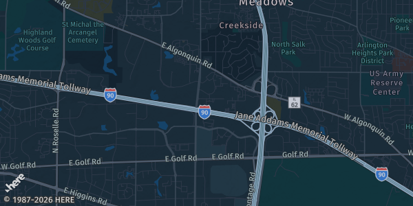 Map of Schaumburg, IL. The exact address of Schaumburg Convention Center is not known, so the map shows the area rather than a specific building.