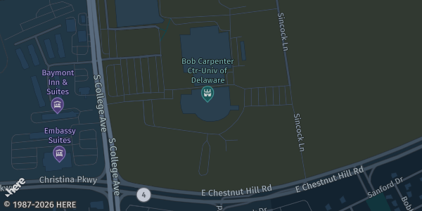 Map showing the venue in Newark, DE.