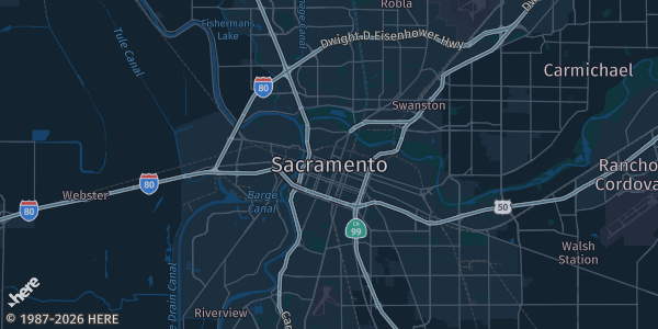 Map of Sacramento, CA. The exact address of this venue is not known, so the map shows the area rather than a specific building.