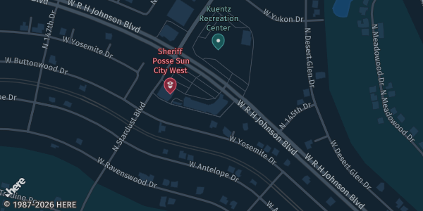 Map showing SCW Foundation Webb/Powell Rooms in Sun City West, AZ.