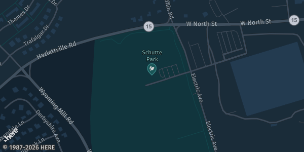 Map showing John W. Pitts Recreation Center in Dover, DE.