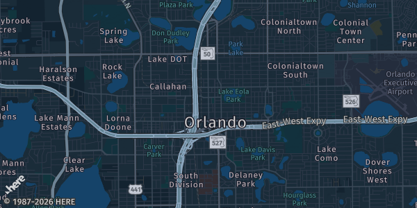 Map of Orlando, FL. The exact address of 1010 West is not known, so the map shows the area rather than a specific building.