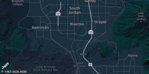 Map of Bluffdale, UT. The exact address of Dragon Vault TCG is not known, so the map shows the area rather than a specific building.