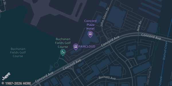 Map showing Concord Plaza Hotel in CA.