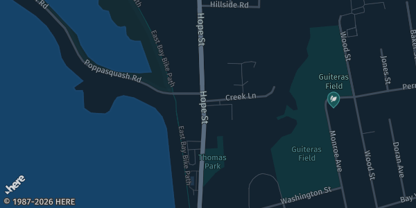 Map showing Almeida VFW Post 237 in Bristol, RI.