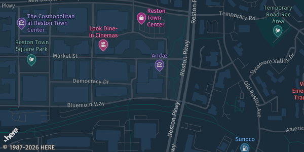 Map showing Hyatt Regency Reston in Reston, VA.