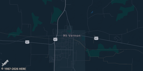 Map of Mount Vernon, TX. The exact address of Mount Vernon Texas - The Glove Factory is not known, so the map shows the area rather than a specific building.