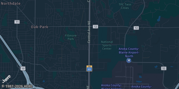 Map of Blaine, MN. The exact address of EGL - Elite Grand Line Collectibles Pop Up is not known, so the map shows the area rather than a specific building.