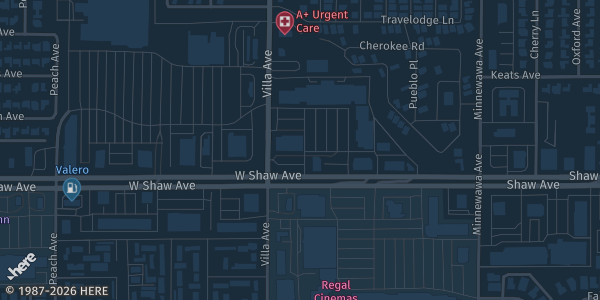 Map showing Ender's Games in Clovis, CA.