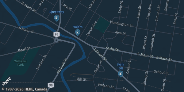 Map showing Quality Inn in Batavia, NY.