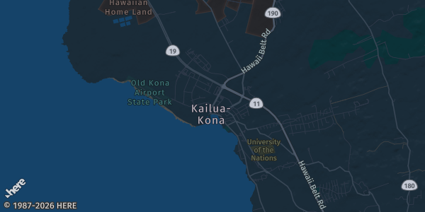 Map of Kona, HI. The exact address of Fan Expo Vancouver is not known, so the map shows the area rather than a specific building.