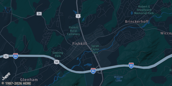 Map of Fishkill, NY. The exact address of All Sport Health & Fitness is not known, so the map shows the area rather than a specific building.