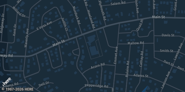 Map showing Hewlett Rockaway Jewish Centre in East Rockaway, NY.