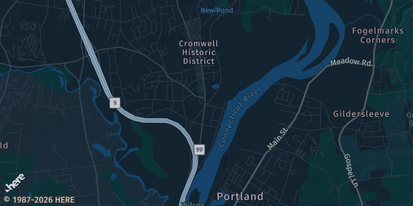 Map of Cromwell, CT. The exact address of Family First Collectibles is not known, so the map shows the area rather than a specific building.