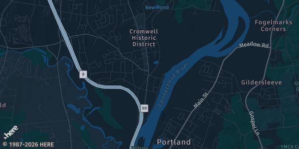 Map of Cromwell, CT. The exact address of Family First Collectibles is not known, so the map shows the area rather than a specific building.