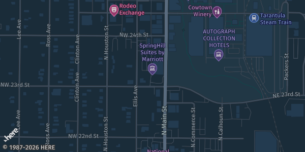 Map showing SpringHill Suites by Marriott Fort Worth Historic Stockyards in Fort Worth, TX.