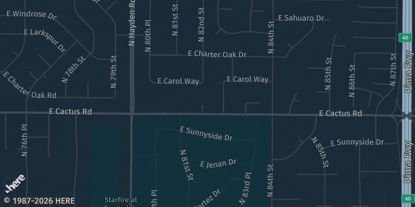 Map showing Greek Orthodox Church in Scottsdale, AZ.