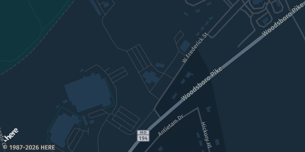 Map showing the venue in Walkersville, MD.