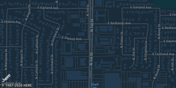 Map showing American Legion Post 509 in Fresno, CA.