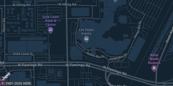Map showing Rio Hotel & Casino in Las Vegas, NV.