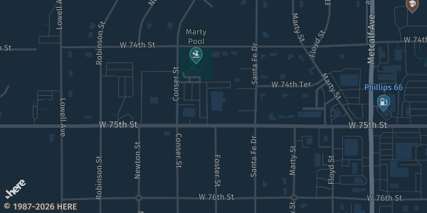Map showing American Legion Post 370 in Overland Park, KS.