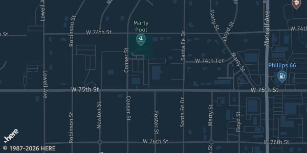 Map showing American Legion Post 370 in Overland Park, KS.