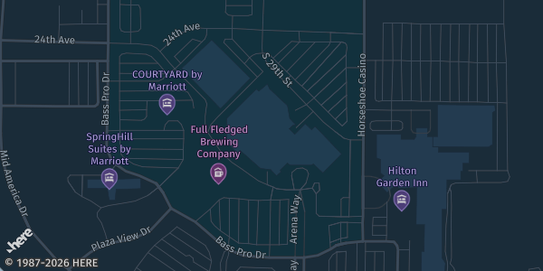 Map showing Mid-America Center in Council Bluffs, IA.